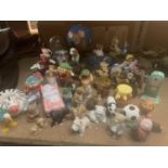 VARIOUS ITEMS TO INCLUDE A LARGE QUANTITY OF FIGURINES, SMALL GLOBE ETC