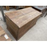 A VICTORIAN PINE BLANKET CHEST, 40" WIDE