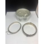 TWO HALLMARKED SILVER BANGLES ONE BIRMINGHAM AND ONE CHESTER WITH A PRESENTATION BOX