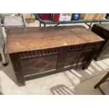 A 19TH CENTURY OAK BLANKET CHEST