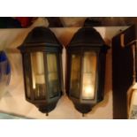 A PAIR OF NORAL MINI CAPRI OUTSIDE WALL LIGHTS