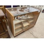 A 1970'S HABERDASHERS CABINET WITH NINE DRAWERS AND TWO DROP-DOWN DOORS, 46.5" WIDE