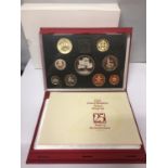 A ROYAL MINT 1996 NINE COIN PROOF SET IN HARD CASE WITH COA .