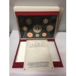 A ROYAL MINT 1993 EIGHT COIN PROOF SET IN HARD CASE WITH COA .