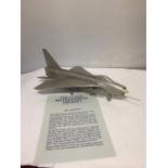 A BOXED DANBURY MINT PEWTER MODEL AEROPLANE 'BAC ENGLISH ELECTRIC LIGHTNING'