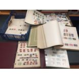 FOUR VARIOUS STAMP ALBUMS AND CONTENTS