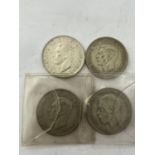 TWO HALFCROWNS 1928, 1939, 1943, 1945(BELIEVED VF)