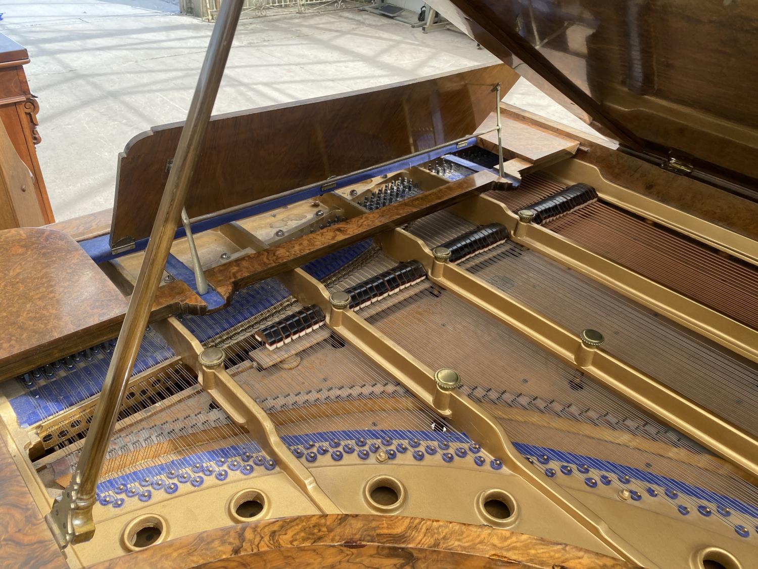 A COLLARD & COLLARD WALNUT METAL SEMI-GRAND PIANO, COMPLETE WITH STOOL - Image 6 of 10