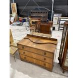 A SHINY WALNUT DRESSING TABLE, 38" WIDE