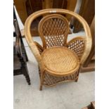 A MODERN BAMBOO AND WICKER CONSERVATORY CHAIR