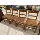 A SET OF MID 20TH CENTURY OAK DINING CHAIRS