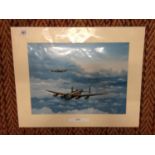 A MOUNTED PRINT BY BARRY PRICE 'LANCASTERS'