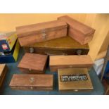SEVEN VARIOUS WOODEN BOXES