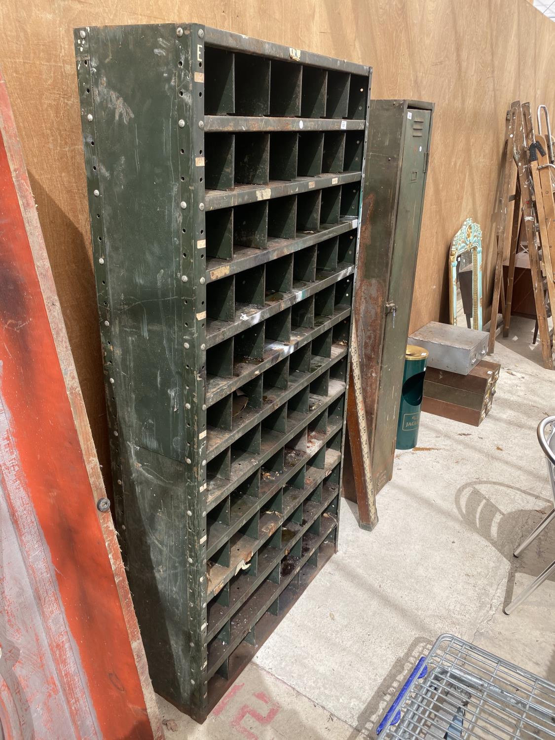 A VINTAGE 72 SECTION PIGEON HOLE STORAGE UNIT - Image 5 of 5