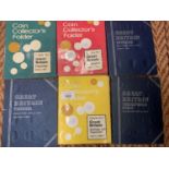 SIX PART COMPLETE COIN COLLECTORS ALBUMS - PENNIES, HALFPENNIES, BRASS THREEPENCE, SHILLINGS AND