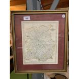 A FRAMED MAP OF SHROPSHIRE