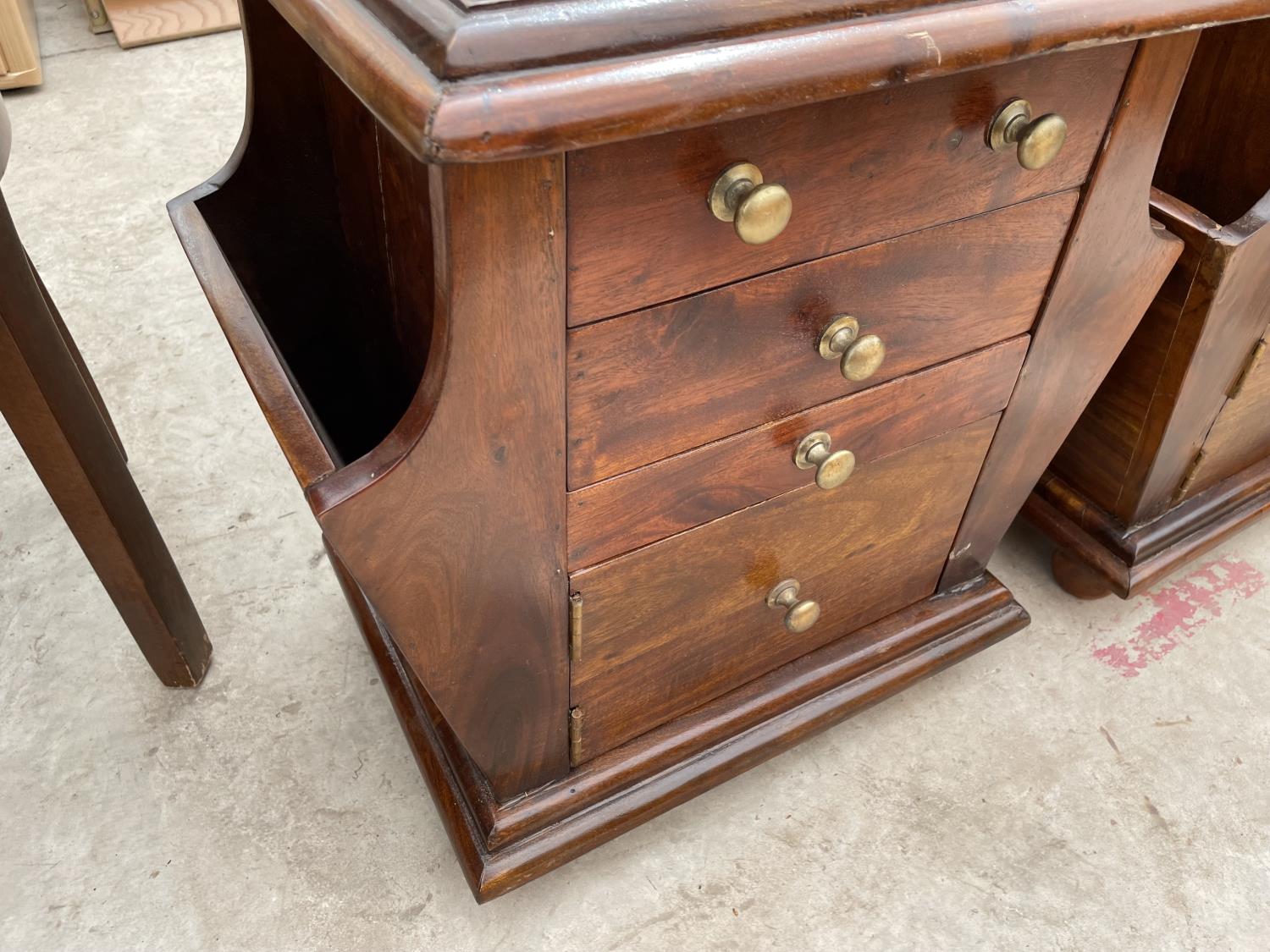 PAIR OF HARDWOOD CHEST/MAGAZINE RACKS - Image 3 of 8