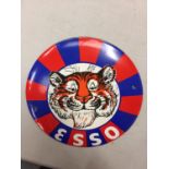 A SMALL CIRCULAR ENAMEL 'ESSO' SIGN. D15CM