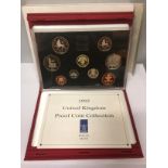 A ROYAL MINT 1992 NINE COIN PROOF SET IN HARD CASE WITH COA .