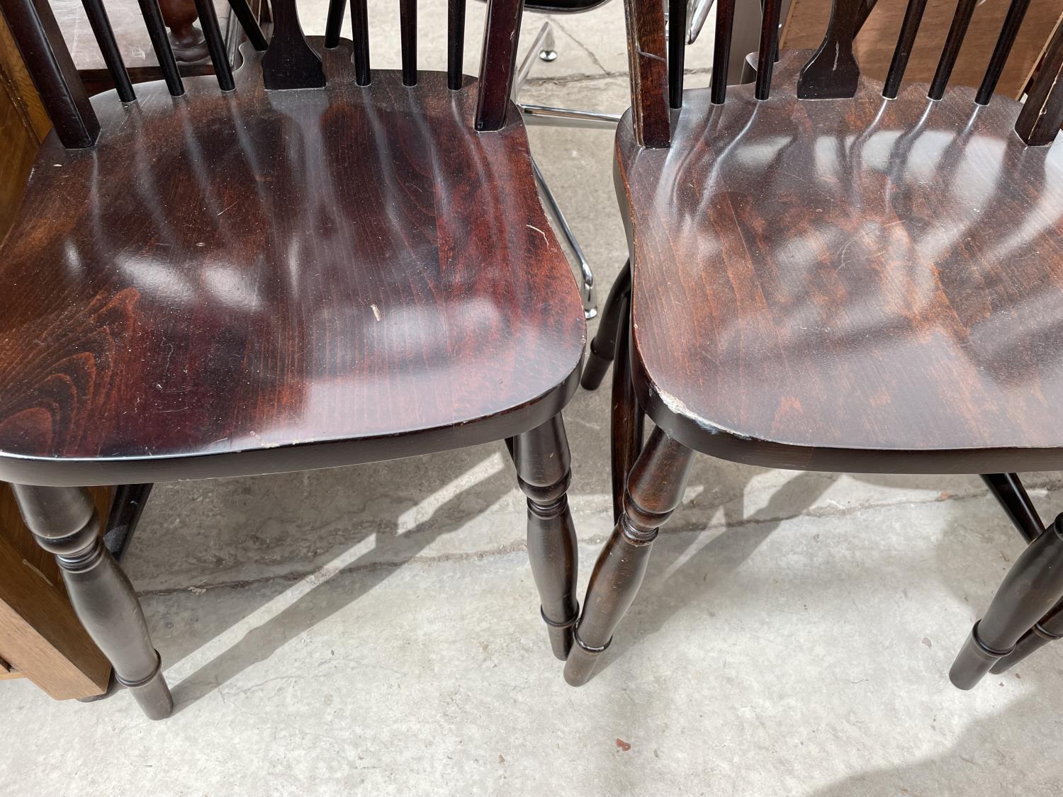 THREE WHEEL BACK WINDSOR CHAIRS - Image 3 of 4