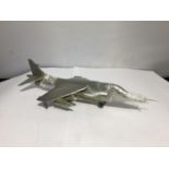 A BOXED PEWTER MODEL 1969 BRITISH MILITARY JUMP JET AIRCRAFT 'HAWKER SIDDELEY HARRIER'