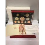 A ROYAL MINT 1997 TEN COIN PROOF SET IN HARD CASE WITH COA .