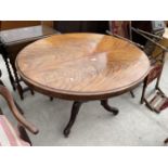 A VICTORIAN OVAL MAHOGANY LOO TABLE, 47X35"