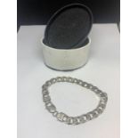 A HEAVY SILVER BRACELET WITH PRESENTATION BOX