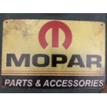 A MOPAR PARTS AND ACCESSORIES TIN SIGN 20CM X 30CM