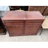 A MODERN MAHOGANY EFFECT SIDEBOARD