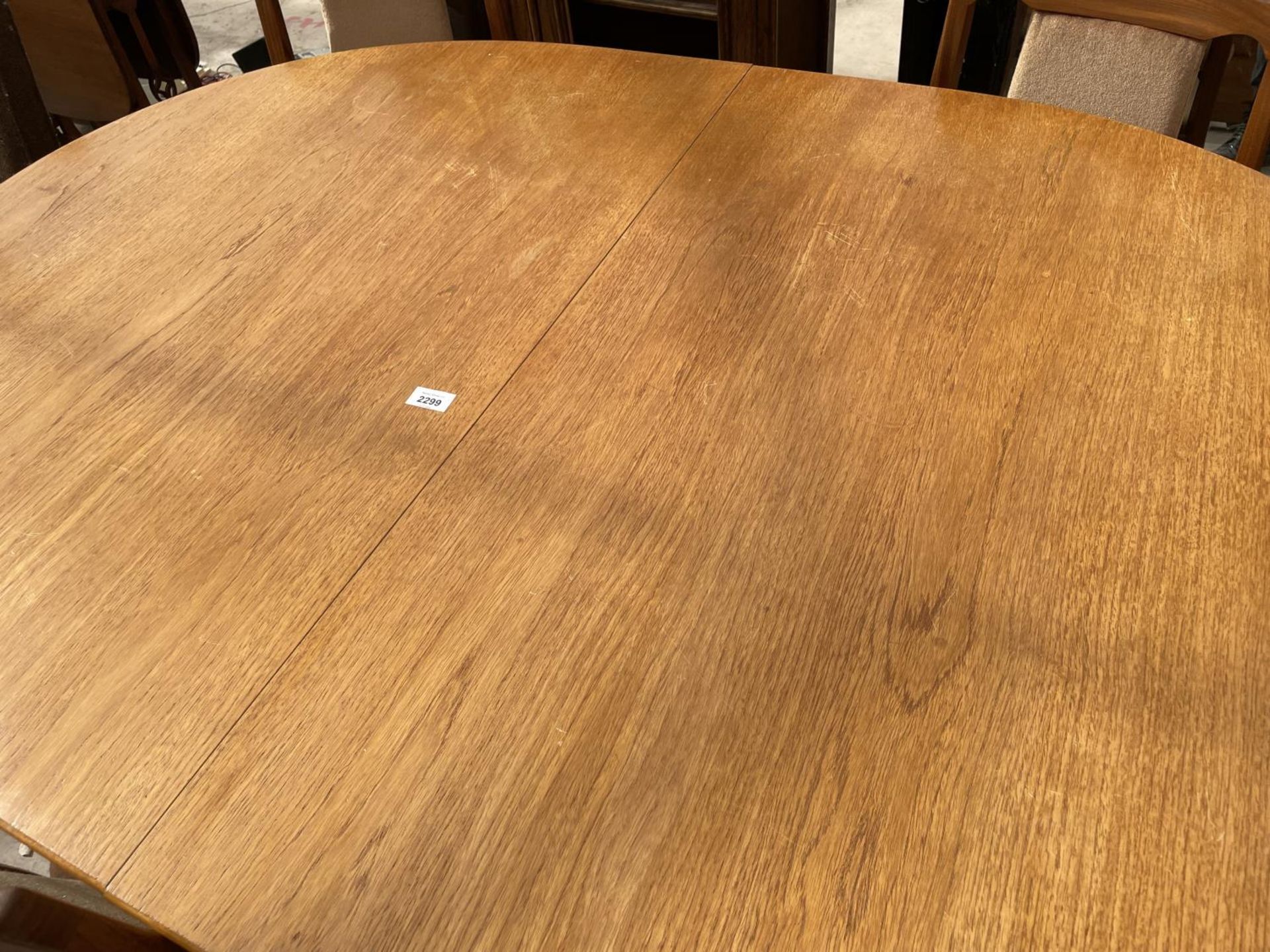 A RETRO TEAK EXTENDING DINING TABLE STAMPED S.FORM (JAMES.H.SUTCLIFFE & SON, LTD) AND FOUR G-PLAN - Image 2 of 10