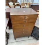 A MID 20TH CENTURY RETRO CHEST OF SIX DRAWERS