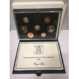 A ROYAL MINT 1987 SEVEN COIN PROOF SET IN HARD CASE WITH COA .