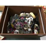 A LARGE BOX OF COSTUME JEWELLERY