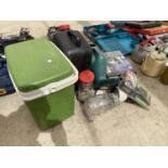 AN ASSORTMENT OF ITEMS TO INCLUDE TWO BOLLARD LIGHTS, A COOLBOX AND WATERING CAN ETC