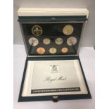 A ROYAL MINT 1989 NINE COIN PROOF SET IN HARD CASE WITH COA .