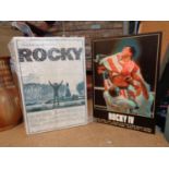 TWO SMALL CANVASES ROCKY AND ROCKY IV
