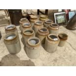 A LARGE QUANTITY OF STONE WARE POTS