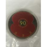 A JERSEY 2011 ?LEST WE FORGET? £5 PROOF-LIKE COIN WITH COLOUR . THE COIN IS ENCAPSULATED AND IN