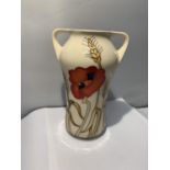 A MOORCROFT HARVEST POPPY TWIN HANDLED VASE 7 INCHES TALL