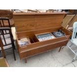 A RETRO TEAK DECCA RADIOGRAM WITH GARRARD DECK, 50.5" WIDE