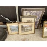 AN ASSORTMENT OF FRAMED PRINTS AND PICTURES