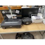 AN ASSORTMENT OF ITEMS TO INCLUDE A BUSH MONITOR, A CANON PRINTER AND A PHILIPS RADIO ETC