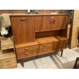 A G PLAN RETRO TEAK SIDEBOARD WITH UPPER CABINET