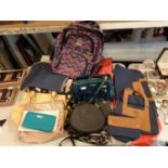 A LARGE SELECTION OF BAGS TO INCLUDE BACKPACKS, HANDBAGS AND TOTES