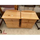 A PAIR OF MODERN PINE BEDROOM CHESTS