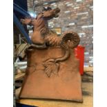 A JANUS HORSE SEA SERPENT RIDGE TILE H:54CM