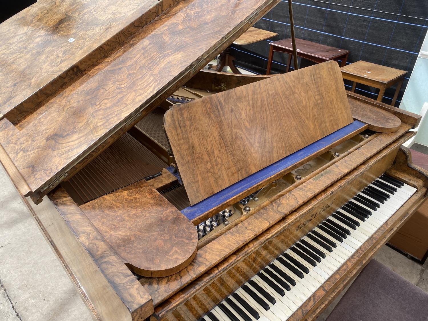 A COLLARD & COLLARD WALNUT METAL SEMI-GRAND PIANO, COMPLETE WITH STOOL - Image 5 of 10