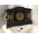 A VICTORIAN EIGHT DAY CATHEDRAL GONG EBONISED MANTEL CLOCK BY THE SESSIONS CLOCK CO.