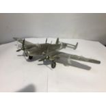 A BOXED PEWTER MODEL 1930s GERMAN WW2 FIGHTER BOMBER AEROPLANE 'MESSERSCHMITT 110'